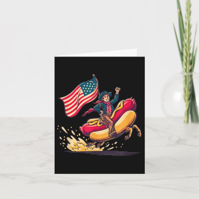 Crazy Rodeo Ride With This Hotdog And Weenie Graph Card (Front)