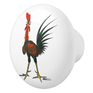 Crazy Rooster Ceramic Knob
