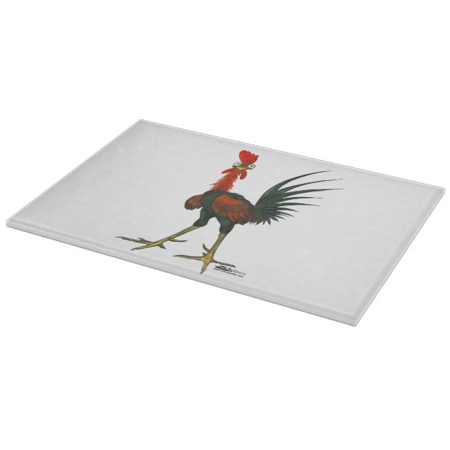 Crazy Rooster Cutting Board (Corner)