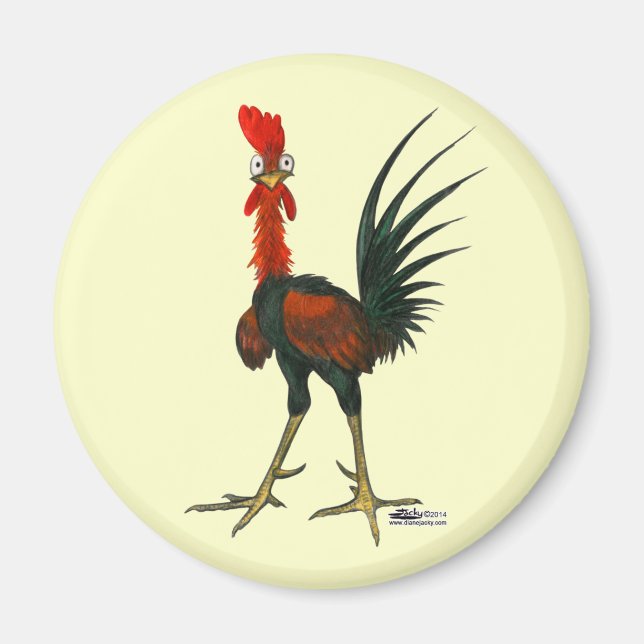 Crazy Rooster Magnet (Front)