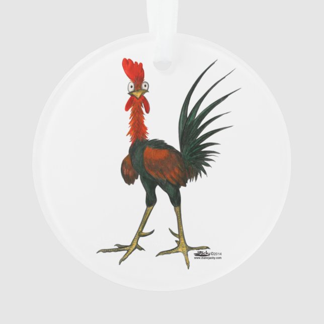 Crazy Rooster Ornament (Back)
