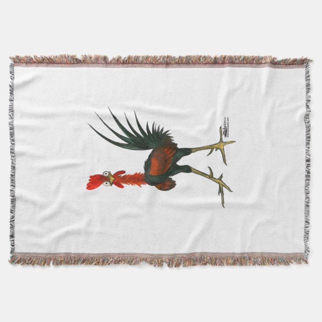 Crazy Rooster Throw Blanket (Front)