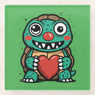 Crazy Schildkröte Glass Coaster