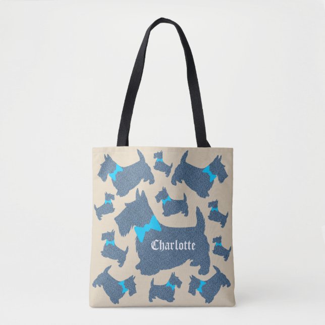 Crazy Scotties "Any Name" Tote Bag (Front)