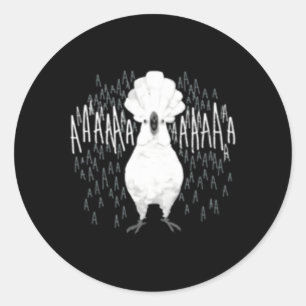 Crazy Screaming Cockatoo Classic Round Sticker