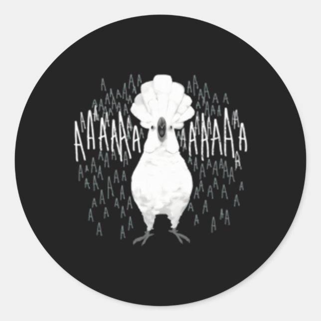 Crazy Screaming Cockatoo Classic Round Sticker (Front)