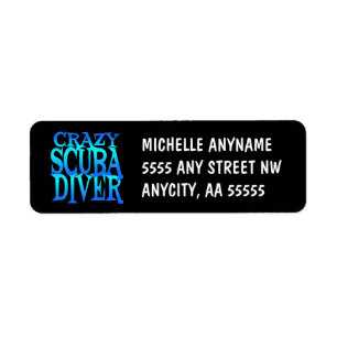 Crazy Scuba Diver Return Address Label