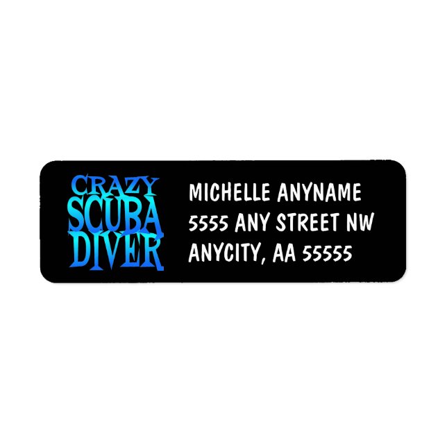 Crazy Scuba Diver Return Address Label (Front)