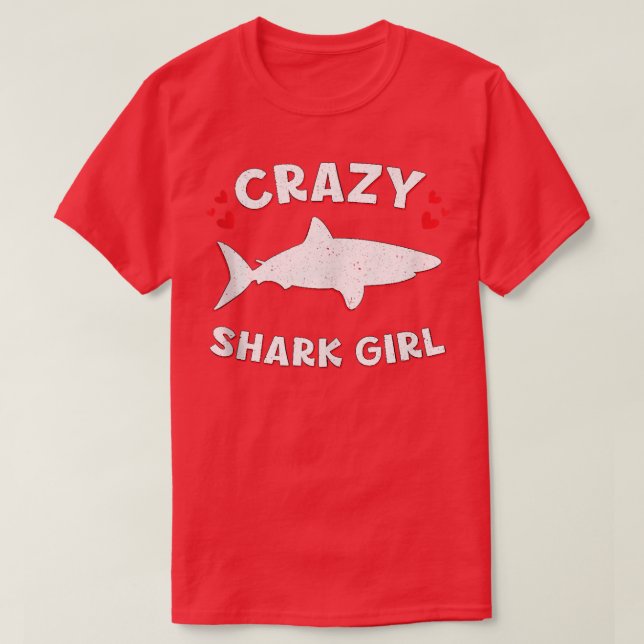 Crazy Shark Girl Funny Shark Event Week Lovers Tan T-Shirt (Design Front)