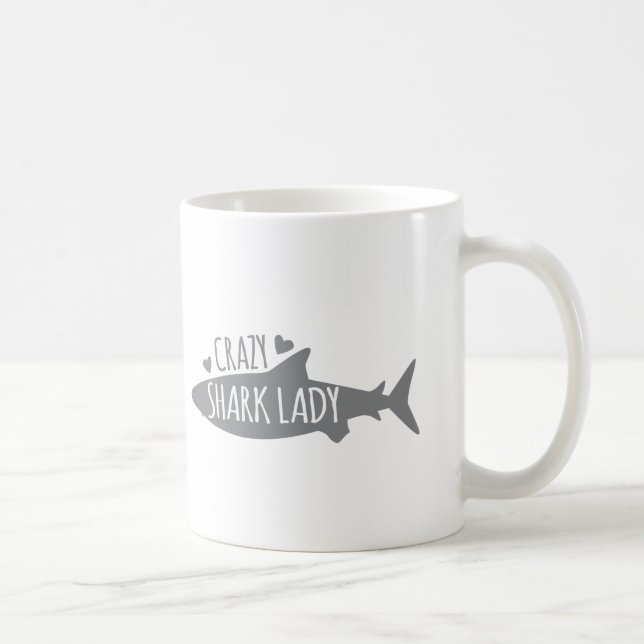 Crazy Shark Lady Coffee Mug (Right)