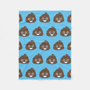 Crazy Silly Brown Poop Emoji Fleece Blanket