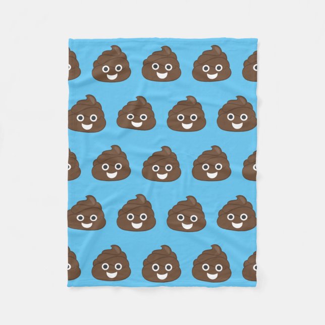 Crazy Silly Brown Poop Emoji Fleece Blanket (Front)