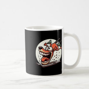 Crazy Ski Dog Cartoon Downhill Winter Humor  Coffee Mug