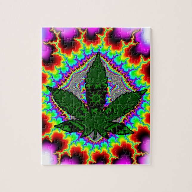 Crazy Smoke Weed Fun Rasta Jigsaw Puzzle (Vertical)