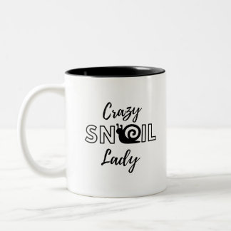 Crazy snail lady Two-Tone coffee mug
