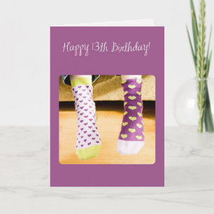 Crazy Socks, 13th Birthday Card