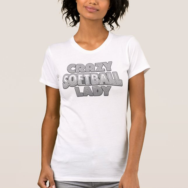 Crazy Softball Lady Game Day Matching Group Design T-Shirt (Front)