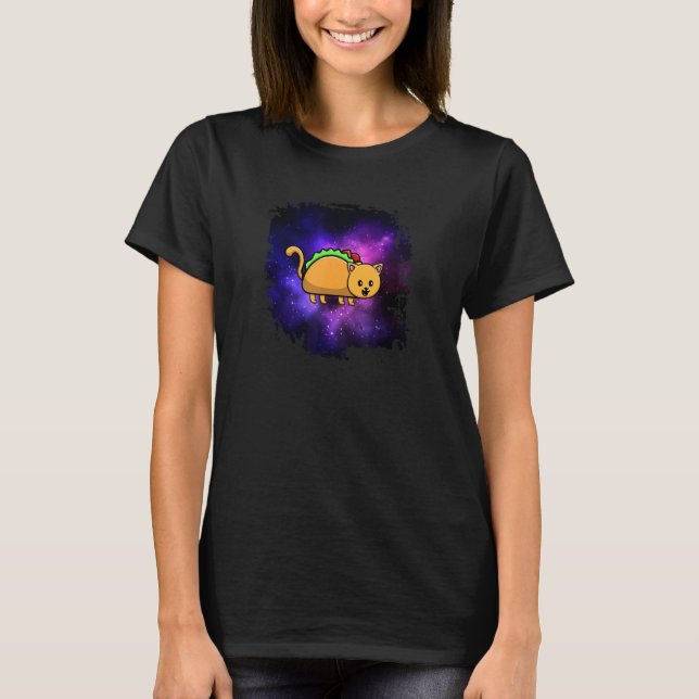 Crazy Space Taco Cat Galaxy  Kitten T-Shirt (Front)