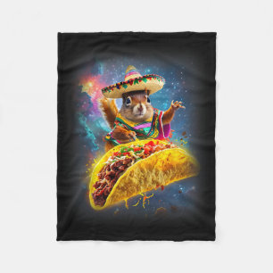 Crazy Space Taco Squirrel Cinco De Mayo Squirrel S Fleece Blanket