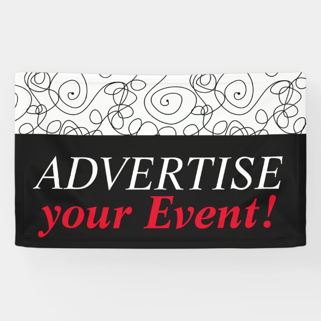 Crazy Spiral Lines black + your background & ideas Banner (Horizontal)