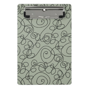 Crazy Spiral Lines black + your background & ideas Mini Clipboard