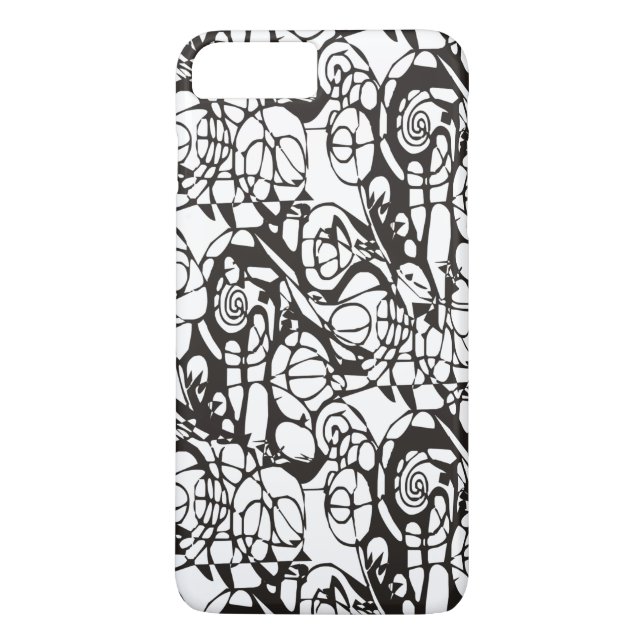Crazy Spirals Lines black II + your backgr. & idea Case-Mate iPhone Case (Back)