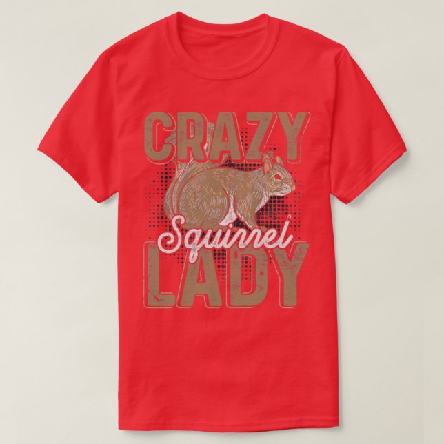 Crazy Squirrel Lady Women Grunge T-Shirt (Design Front)