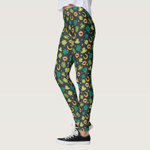Crazy St Patrick's Day Pattern Leggings