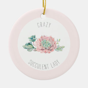 Crazy succulent lady Christmas ornament 