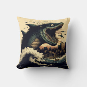 Crazy Sushi Shark Anime Attacking Cushion