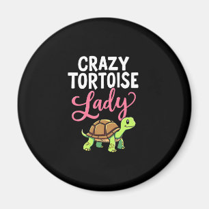 Crazy Tortoise Lady Tortoises Mom Women Turtle (3) Magnet