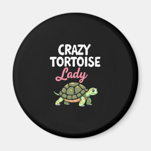 Crazy Tortoise Lady Tortoises Mom Women Turtle (4) Magnet