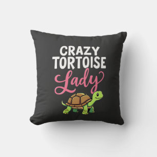 Crazy Tortoise Lady Tortoises Mum Women Turtle (3) Cushion