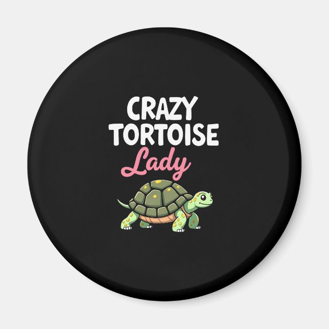 Crazy Tortoise Lady Tortoises Mum Women Turtle (4) Magnet (Front)