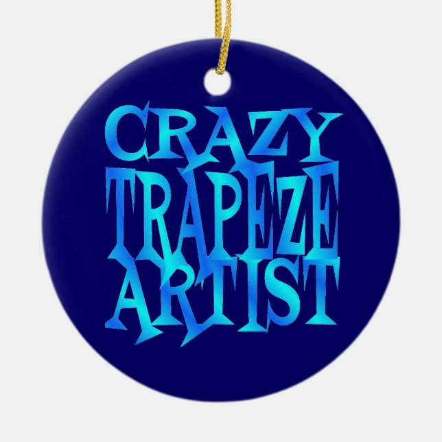Crazy Trapeze Artist Ceramic Tree Decoration (Front)