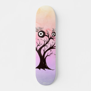 Crazy Tree Creature Ink Art Pink Fantasy Skateboard