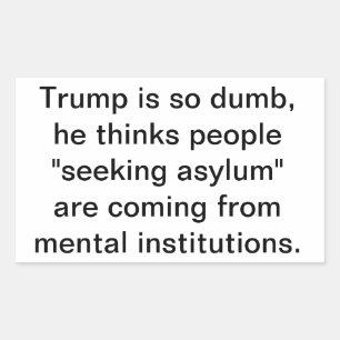 Crazy Trump Mistakes Asylum  Hankamer Artjunkhaus Rectangular Sticker