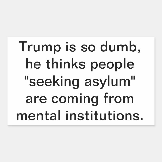 Crazy Trump Mistakes Asylum  Hankamer Artjunkhaus Rectangular Sticker (Front)
