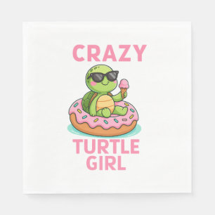 Crazy turtle girl napkin