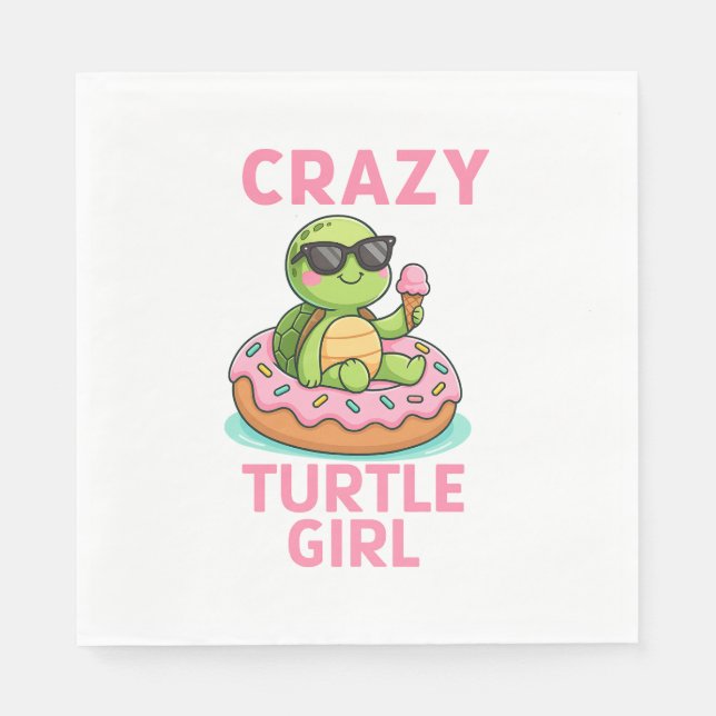 Crazy turtle girl napkin (Front)