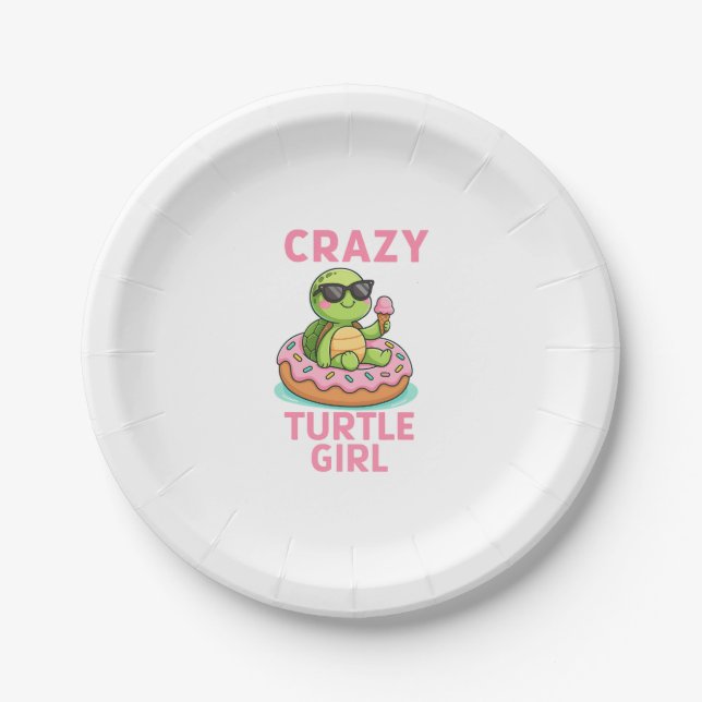 Crazy turtle girl paper plate (Front)