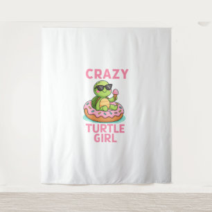 Crazy turtle girl tapestry