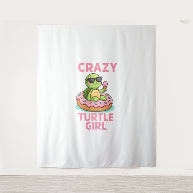 Crazy turtle girl tapestry (Front)