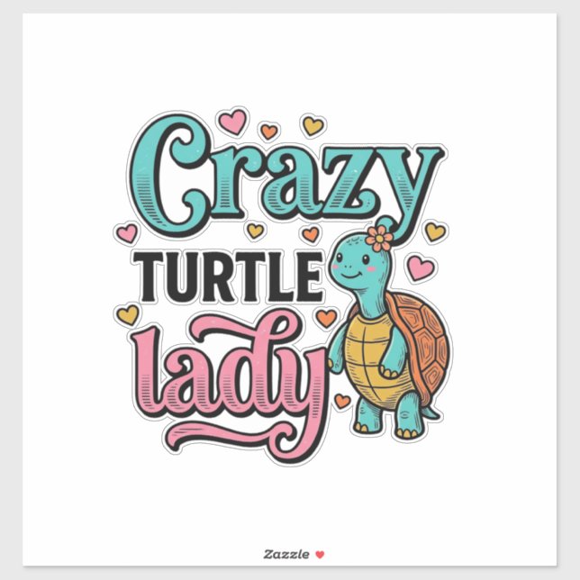 Crazy Turtle Lady Vintage Engraving Design_1 (Sheet)