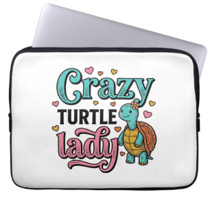 Crazy Turtle Lady Vintage Engraving Design_1 Laptop Sleeve