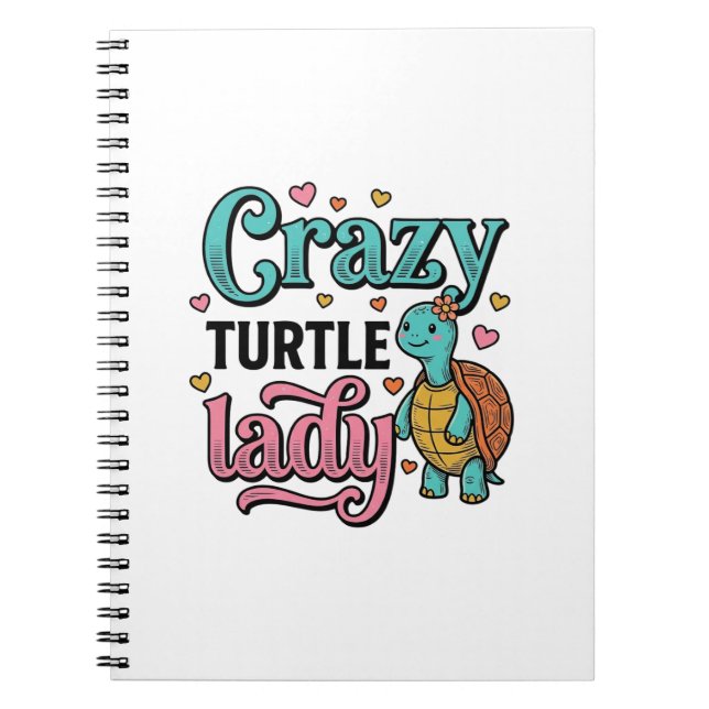 Crazy Turtle Lady Vintage Engraving Design_1 Notebook (Front)