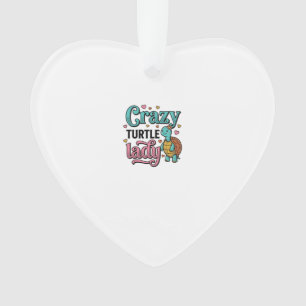 Crazy Turtle Lady Vintage Engraving Design_1 Ornament