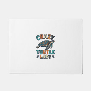 Crazy Turtle Lady Vintage Sea Turtle Shirt Design_ Doormat