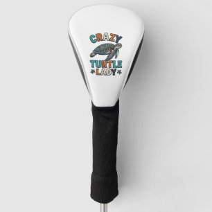 Crazy Turtle Lady Vintage Sea Turtle Shirt Design_ Golf Head Cover