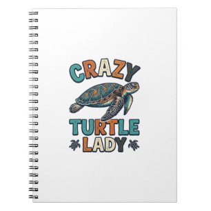 Crazy Turtle Lady Vintage Sea Turtle Shirt Design_ Notebook